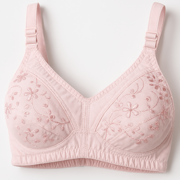 Cotton Embroidered Chikan Bra for Women – Soft Breathable Fabric, Floral Design & Daily Comfort