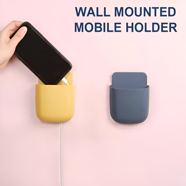 U-Shape Wall Mounted Mobile & Remote Holder – Multifunctional Storage Case for Phone, Remote & More