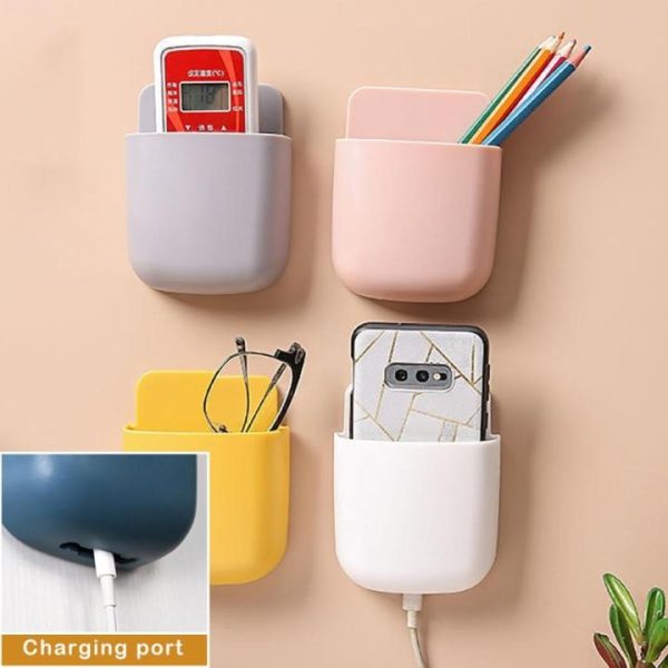 U-Shape Wall Mounted Mobile & Remote Holder – Multifunctional Storage Case for Phone, Remote & More