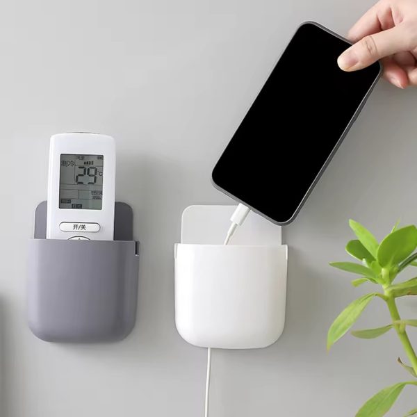 U-Shape Wall Mounted Mobile & Remote Holder – Multifunctional Storage Case for Phone, Remote & More