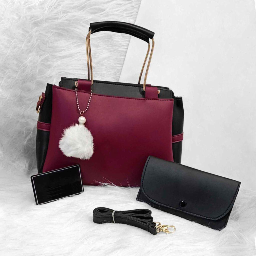 Girls’ Rexine Plain Shoulder Bag – Stylish & Durable Everyday Handbag for School, Shopping & Outings
