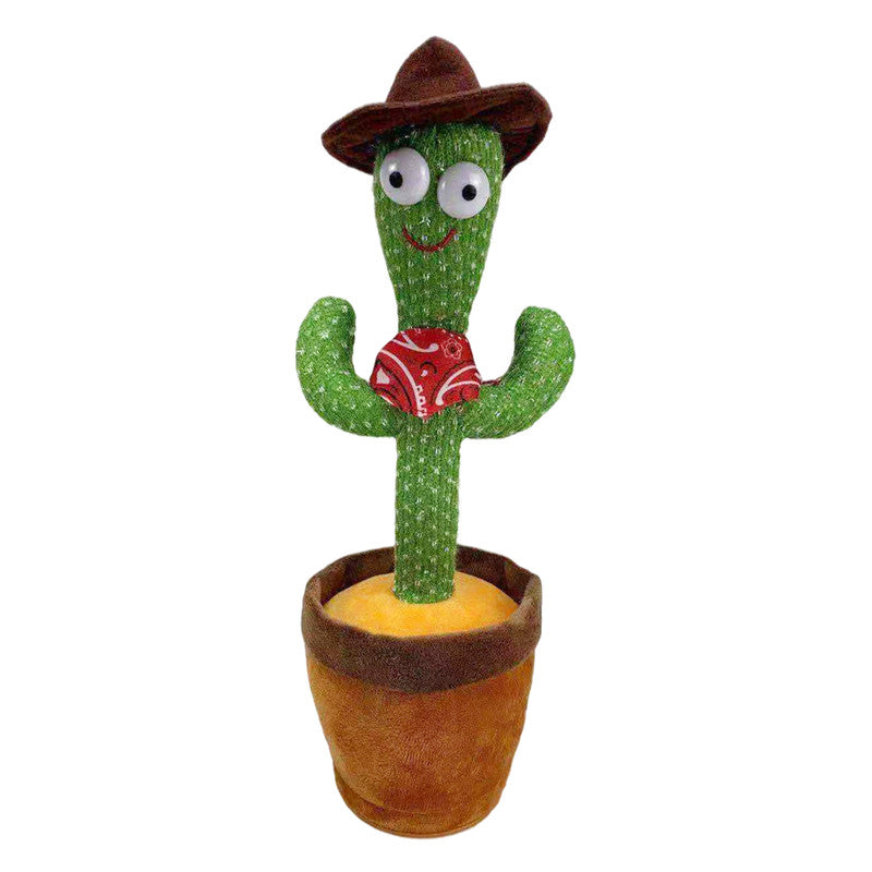 Dancing Cactus Toy – Singing, Talking, Rechargeable Plush with Cap for Kids
