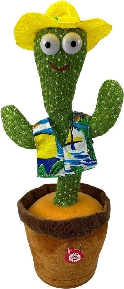 Dancing Cactus Toy – Singing, Talking, Rechargeable Plush with Cap for Kids