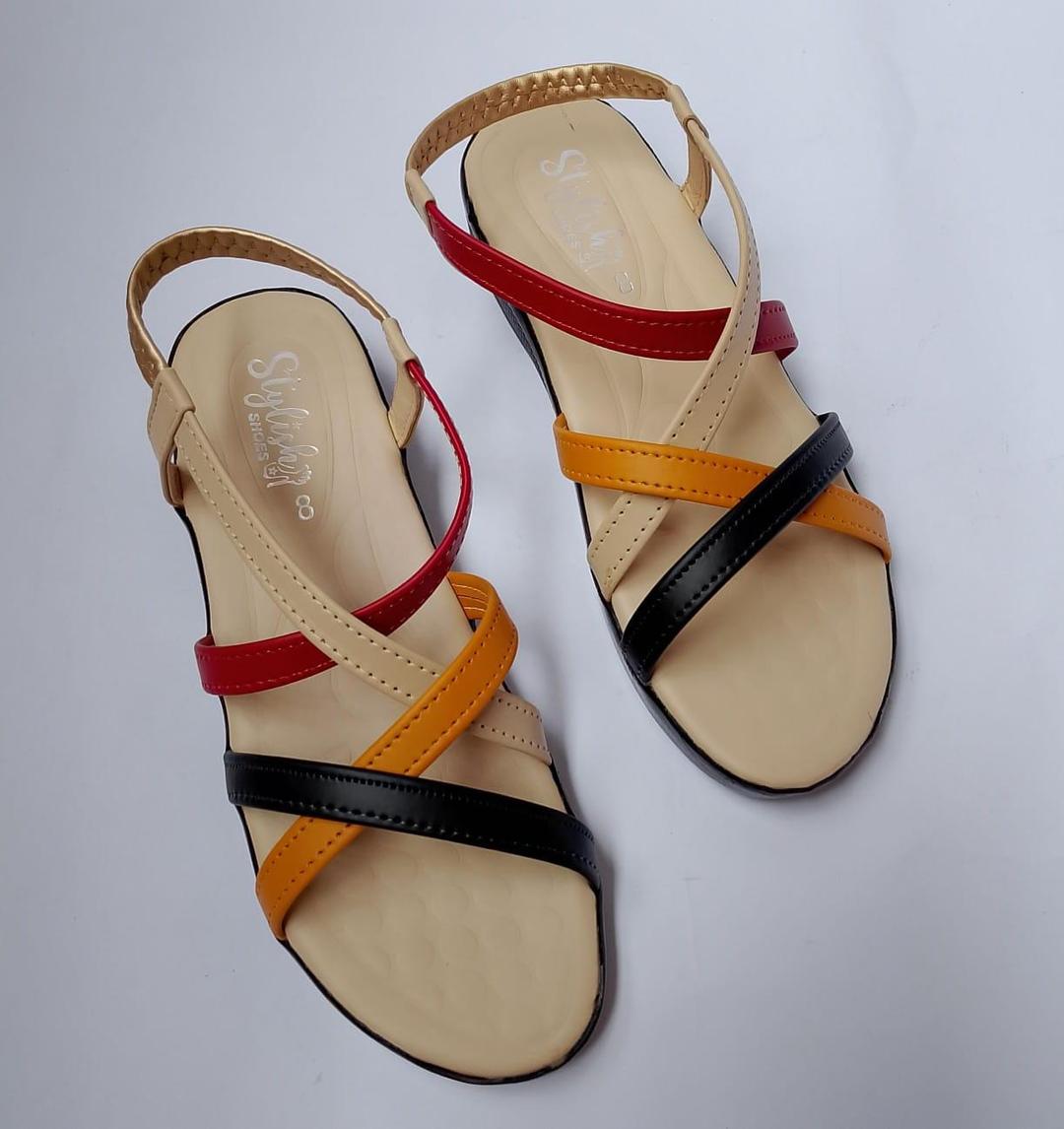 Women’s Synthetic Leather Casual Wedge Sandals – Comfortable Slip-On Summer Footwear, Stylish Everyday Wear Shoes