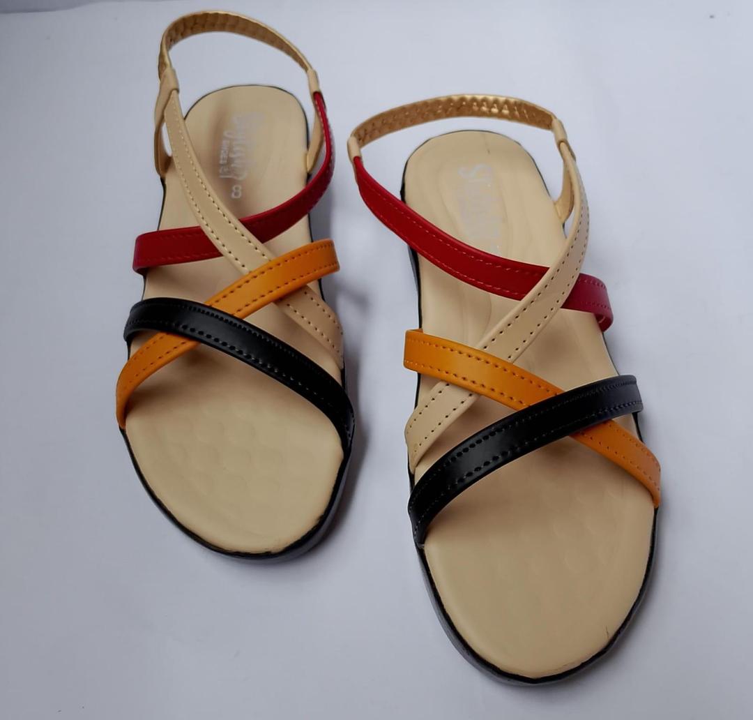 Women’s Synthetic Leather Casual Wedge Sandals – Comfortable Slip-On Summer Footwear, Stylish Everyday Wear Shoes
