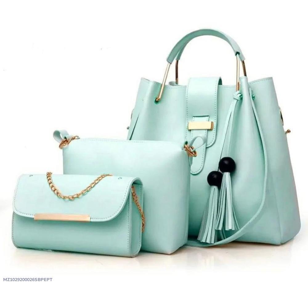 3-Piece Women’s PU Leather Handbag Set – Stylish Plain Tote, Shoulder & Crossbody Bags for Everyday Use & Special Occasions