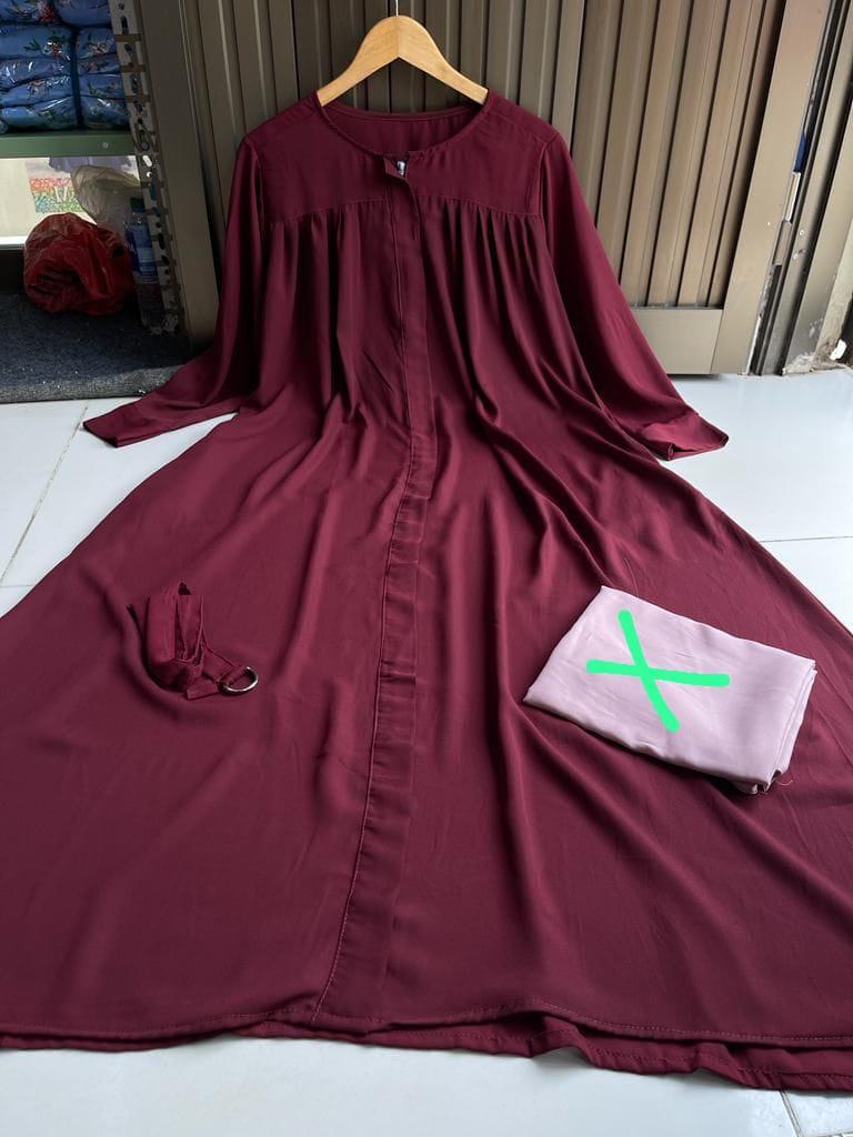 Classic Georgette Full Abaya for Women - 1 Pc in Maroon, Black, Blue