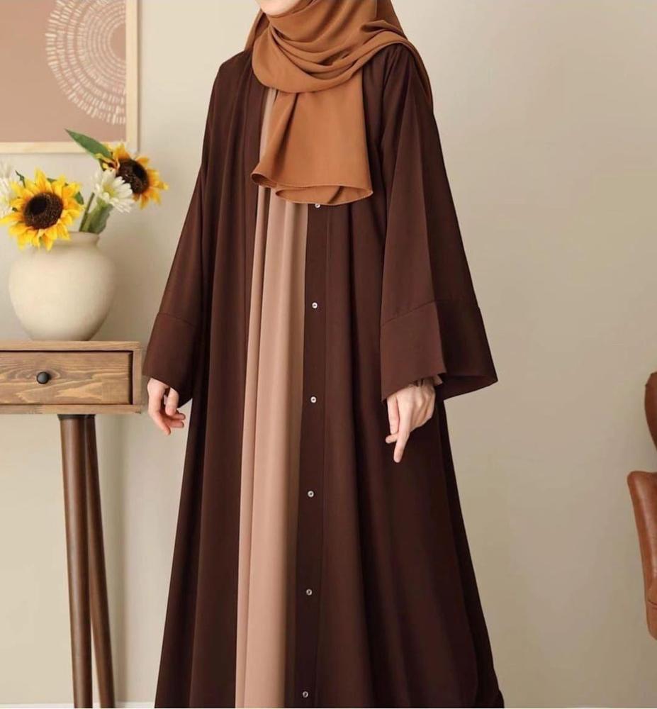 Women’s Georgette Full Abaya with Stole – Elegant Islamic Dress with Matching Scarf, Modest Fashion for Everyday & Special Occasions