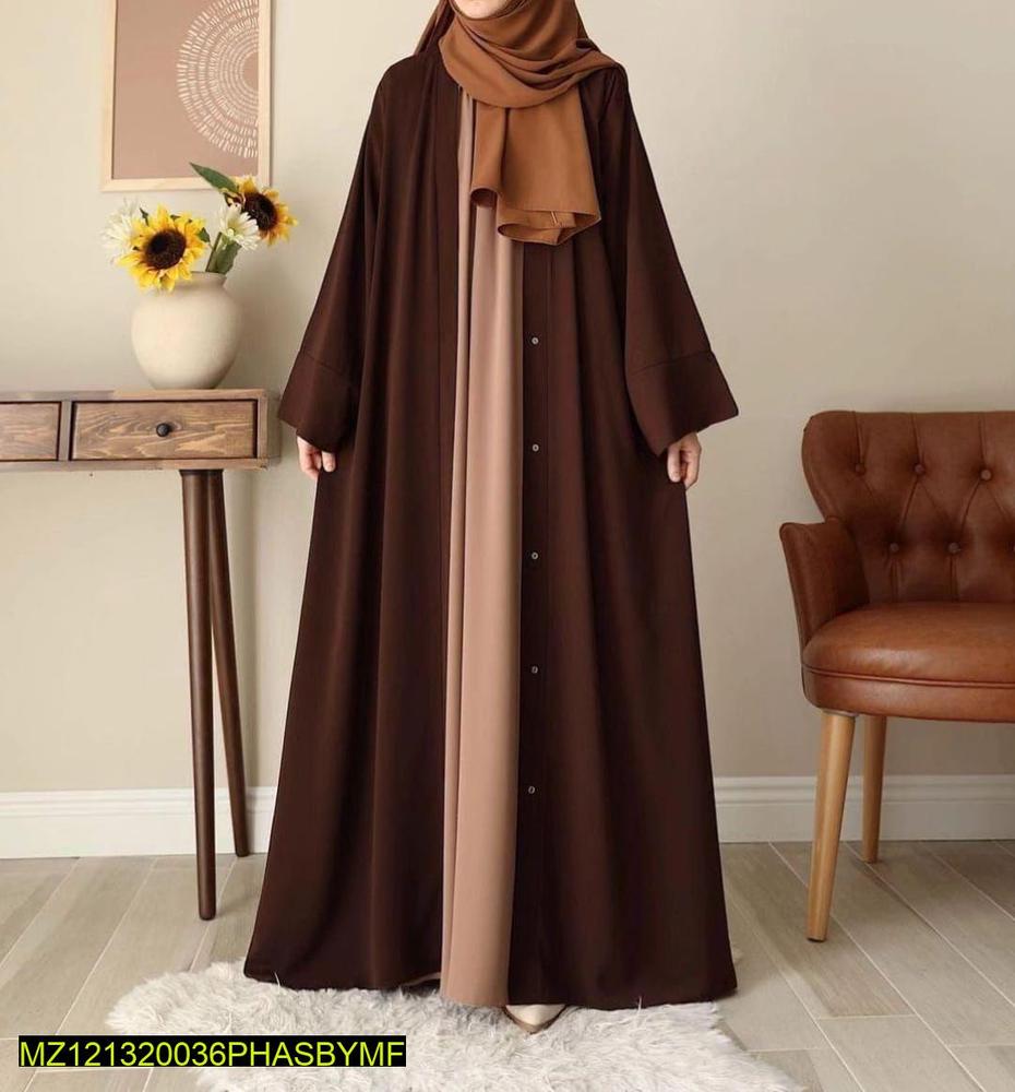 Women’s Georgette Full Abaya with Stole – Elegant Islamic Dress with Matching Scarf, Modest Fashion for Everyday & Special Occasions