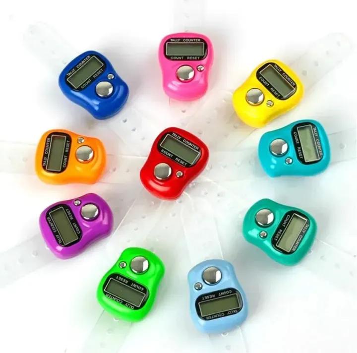 Colorful 5 Pcs Digital Tally Counter Set – Portable Finger Tasbih with LCD Display for Accurate Counting