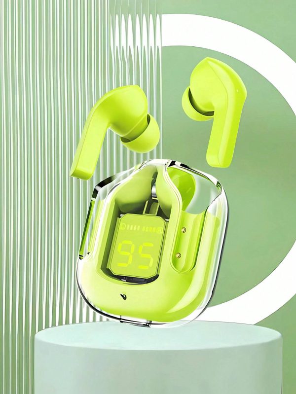 Air 31 Wireless Earbuds – Crystal Transparent Case, Bluetooth 5.3, Type-C Charging + Pouch (Random)