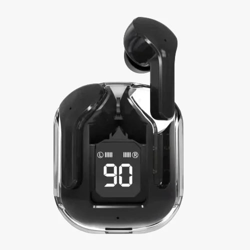 Air 31 Wireless Earbuds – Crystal Transparent Case, Bluetooth 5.3, Type-C Charging + Pouch (Random)