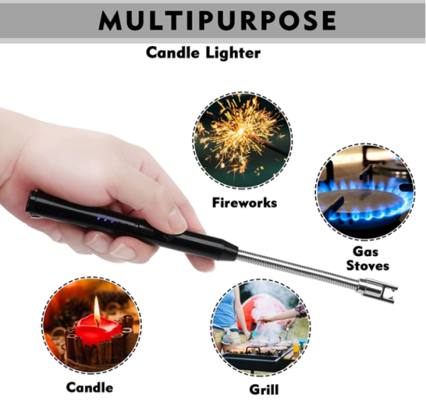 Arc Lighter with USB Charging – Flameless Windproof Lighter with LED Battery Display & Safety Switch