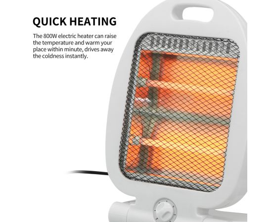 Electric Quartz Mini Stove – 800W Portable Heater with 2 Power Levels, Anti-Tip & Thermal Protection