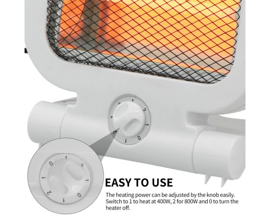 Electric Quartz Mini Stove – 800W Portable Heater with 2 Power Levels, Anti-Tip & Thermal Protection