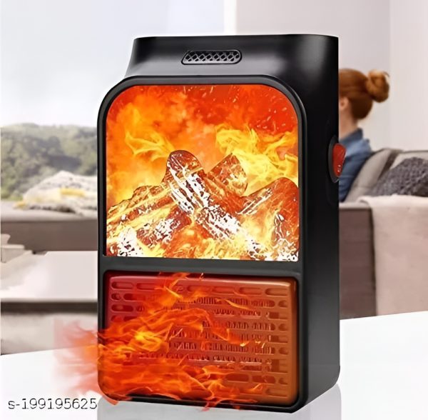 Flame Heater 1000W – Portable Plug-in Electric Room Heater with Flame Effect & Remote Control
