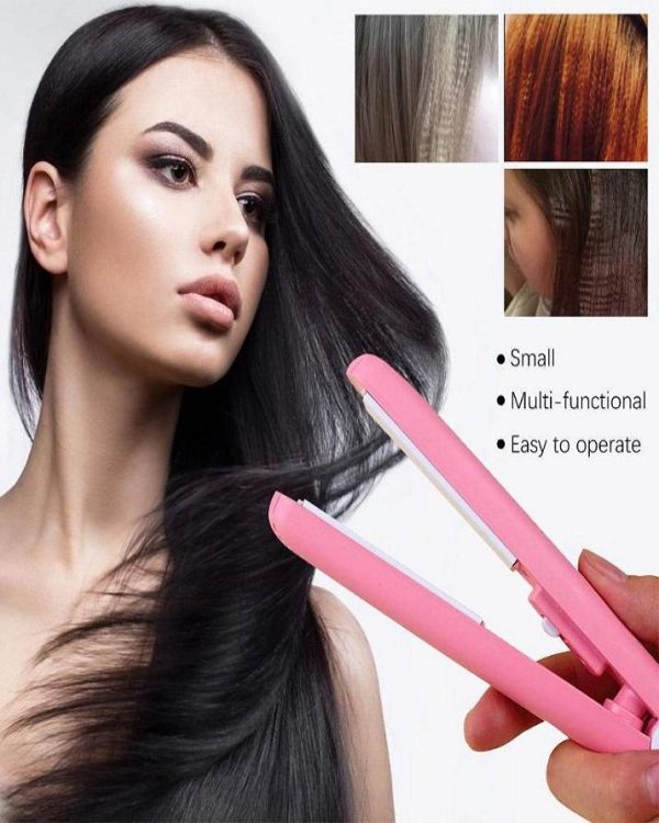Mini Hair Straightener & Curler – Compact Travel Dual-Use Styling Tool for Dry & Wet Hair (Random)