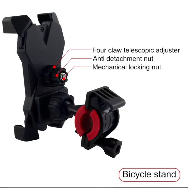 Universal Mobile Phone Holder Stand for Bicycle & Motorcycle – 360° Rotating Handlebar Mount