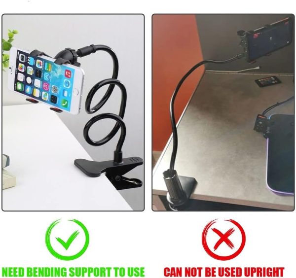 Flexible Mobile Phone Stand Holder – 360° Rotating Lazy Bedside Snake Stand with Strong Grip (Random Color)