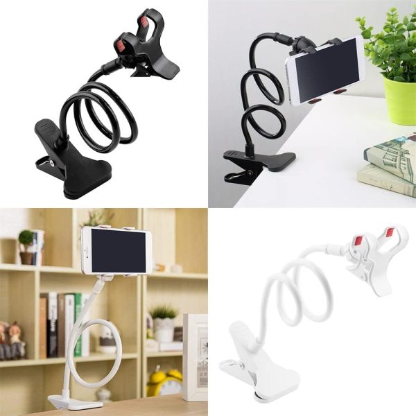 Flexible Mobile Phone Stand Holder – 360° Rotating Lazy Bedside Snake Stand with Strong Grip (Random Color)