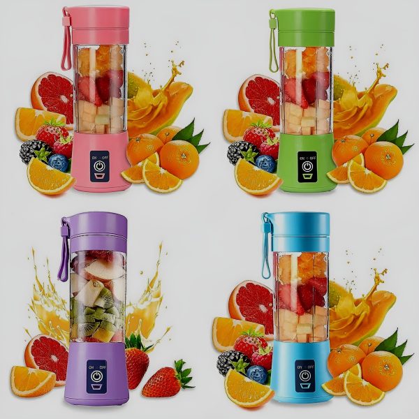Portable Mini 6-Blade Juicer Blender – Rechargeable Outdoor Juicing Cup (380ml)