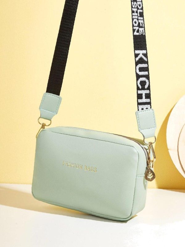 PU Leather Wide Strap Crossbody Bag β Simple & Stylish Small Shoulder Bag for Women, Everyday Casual Purse