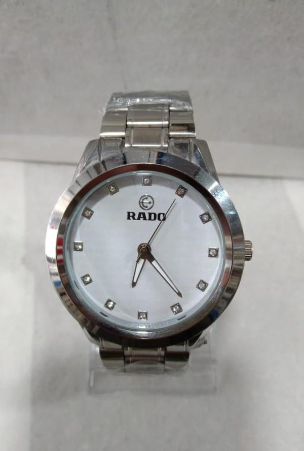 Rado Men’s Formal Wrist Watch – Luxury Quartz Watch with Stainless Steel Chain (Box Included)