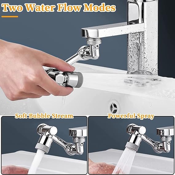1080° Rotating Faucet Sprayer Head – Universal Tap Nozzle with Splash Filter & Water-Saving Design