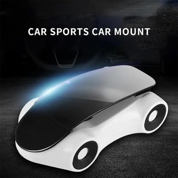 Sports Car Shape Mobile Phone Holder – Universal 360° Rotating Car Stand, Transformer Design (Random Color)