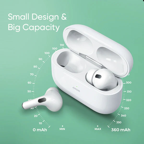 Joyroom T03s Pro TWS Earbuds – Active Noise Cancelling (ANC) Wireless Bluetooth Earphones – White