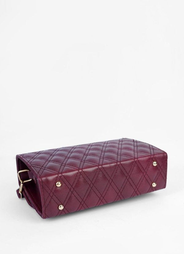 Women’s PU Leather Embroidered Shoulder Bag – Elegant Maroon Handbag, Stylish Crossbody Purse for Everyday & Special Occasions