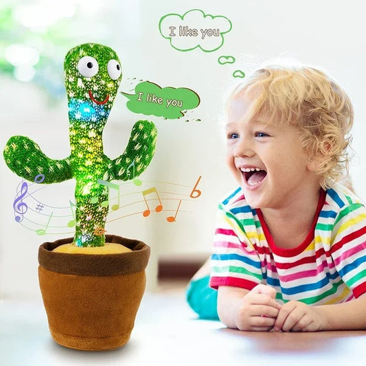 Dancing Cactus Toy – Singing, Talking, Rechargeable Plush with Cap for Kids