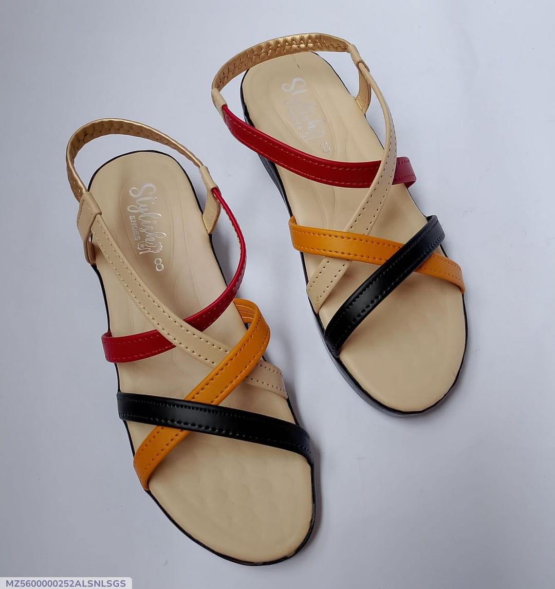 Women’s Synthetic Leather Casual Wedge Sandals – Comfortable Slip-On Summer Footwear, Stylish Everyday Wear Shoes