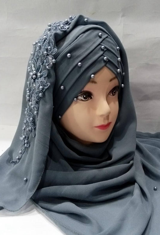 Ready-to-Wear Hijab with Stones – Elegant Women’s Instant Hijab, Comfortable & Stylish Islamic Headscarf