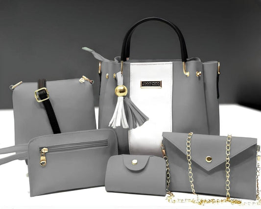 Girls’ PU Leather Handbag Set – Stylish Plain Shoulder & Crossbody Bags, Durable Everyday Purse Collection for School & Outings