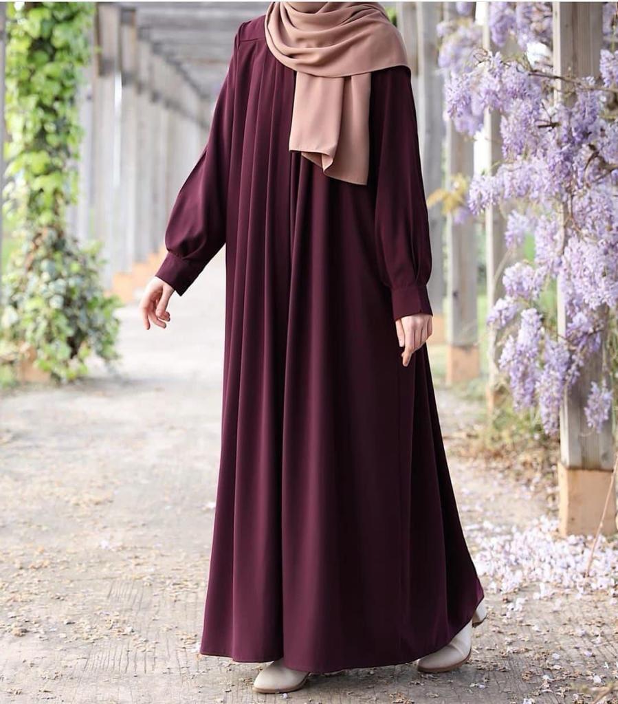 Classic Georgette Full Abaya for Women - 1 Pc in Maroon, Black, Blue