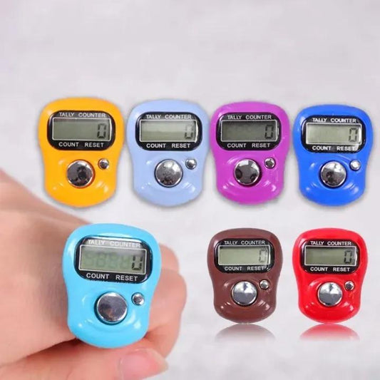 Colorful 5 Pcs Digital Tally Counter Set – Portable Finger Tasbih with LCD Display for Accurate Counting