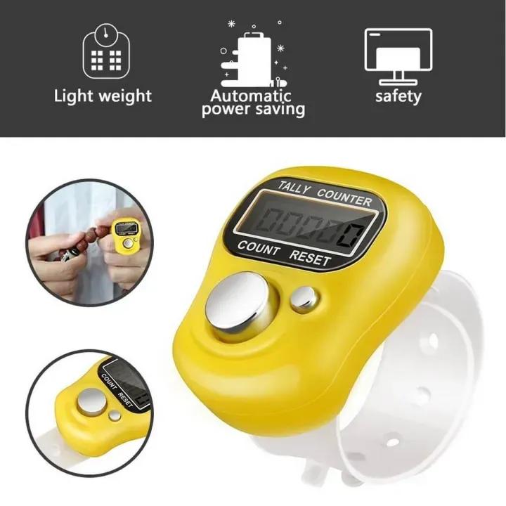 Colorful 5 Pcs Digital Tally Counter Set – Portable Finger Tasbih with LCD Display for Accurate Counting