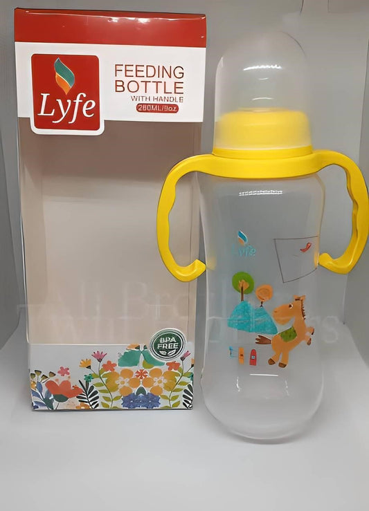 Baby Feeder – 270ml Transparent Bottle with Yellow Design | Safe & BPA-Free