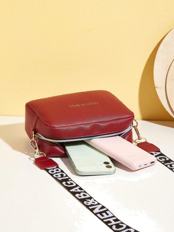 PU Leather Wide Strap Crossbody Bag – Simple & Stylish Small Shoulder Bag for Women, Everyday Casual Purse