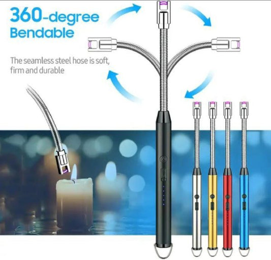 Arc Lighter with USB Charging – Flameless Windproof Lighter with LED Battery Display & Safety Switch