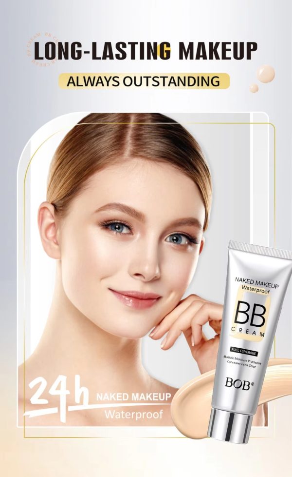 Bob Naked Waterproof Full Coverage BB Cream – Long-Lasting Original Formula Makeup (40g Pack)