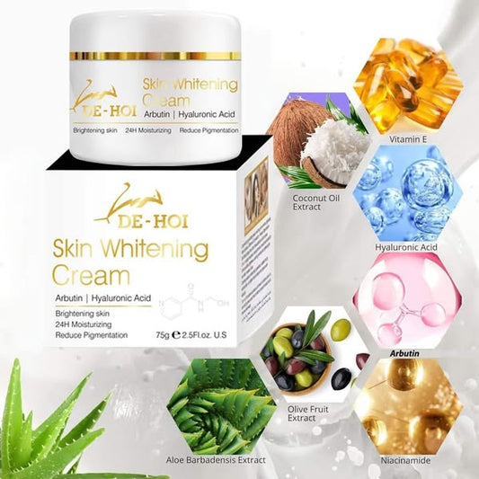 De Hoi Skin Whitening Cream 75g – Brightening & Moisturizing Face & Body Cream for Dark Skin