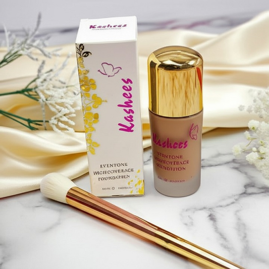 Kashees Eventone High Coverage Foundation 20ml – Matte Full Coverage Long-Lasting Makeup Base