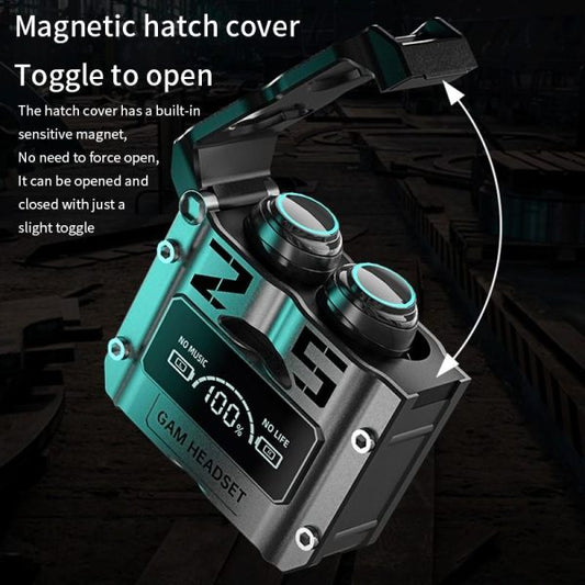 M25 Bluetooth 5.3 Wireless Earbuds – HiFi Sound, 40H Backup, Noise Cancel, LED Display, Waterproof
