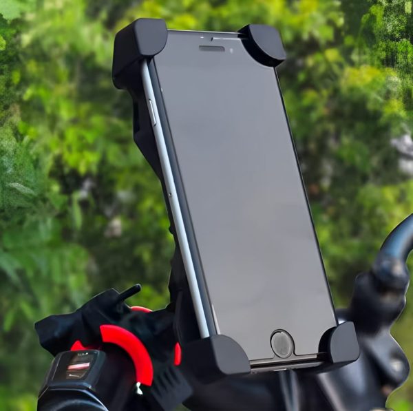 Universal Mobile Phone Holder Stand for Bicycle & Motorcycle – 360° Rotating Handlebar Mount