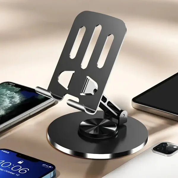 360° Adjustable Mobile Phone Holder Stand – Folding Desktop & Tablet Stand, Stainless Steel