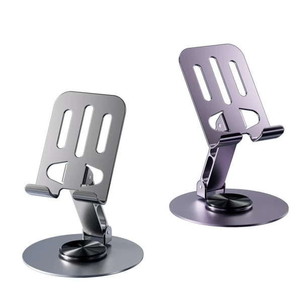 360° Adjustable Mobile Phone Holder Stand – Folding Desktop & Tablet Stand, Stainless Steel