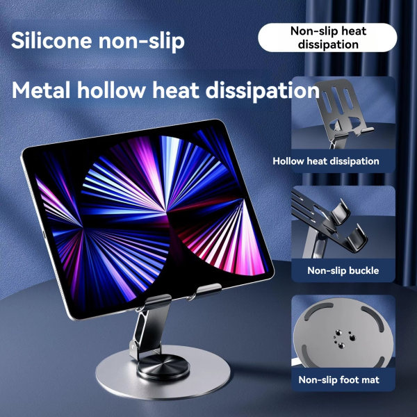 360° Adjustable Mobile Phone Holder Stand – Folding Desktop & Tablet Stand, Stainless Steel