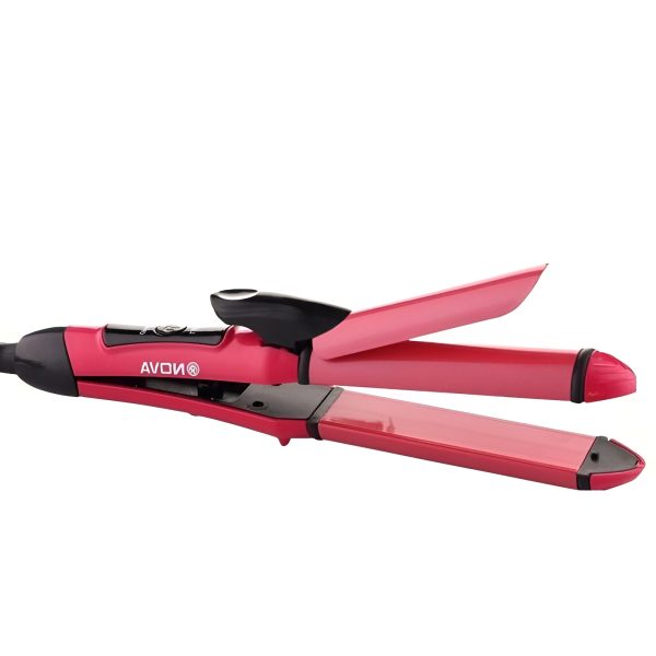 Nova 2-in-1 Hair Straightener & Curler NH-2009 – Quick Heat Ceramic Plates, Dual Styling Tool